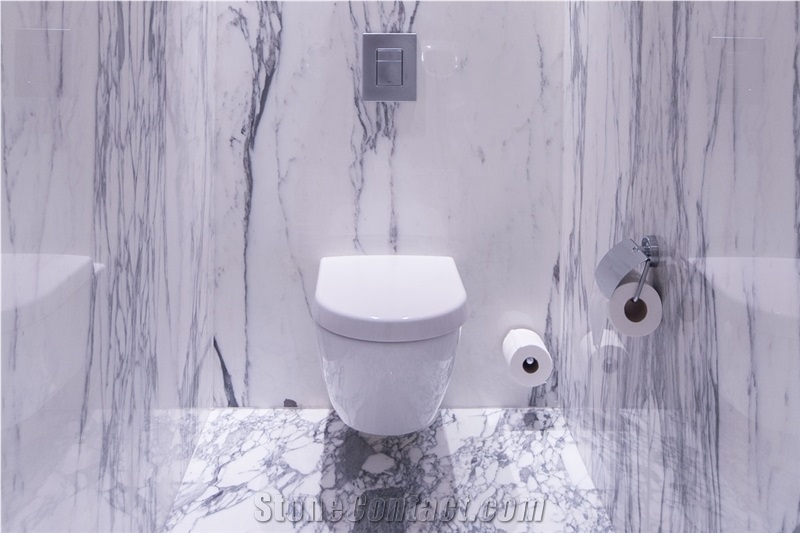 Arabescato Cervaiole Marble Hotel Bathroom Project