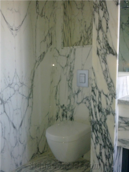 Arabescato Cervaiole Marble Hotel Bathroom Project