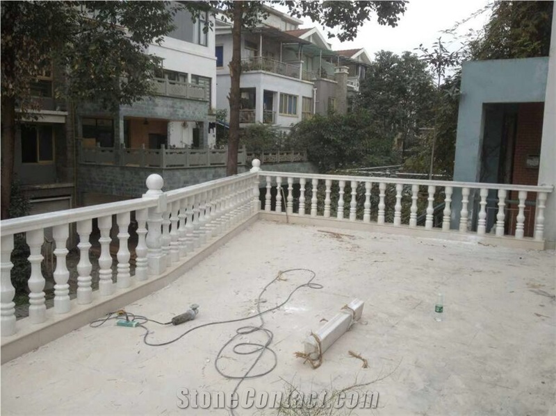 Crystal White Marble Rails