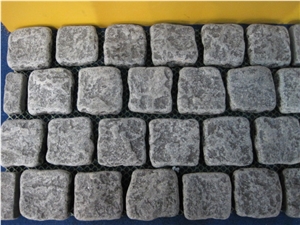 G684 Basalt Black Beauty Cobble Stone on Mesh