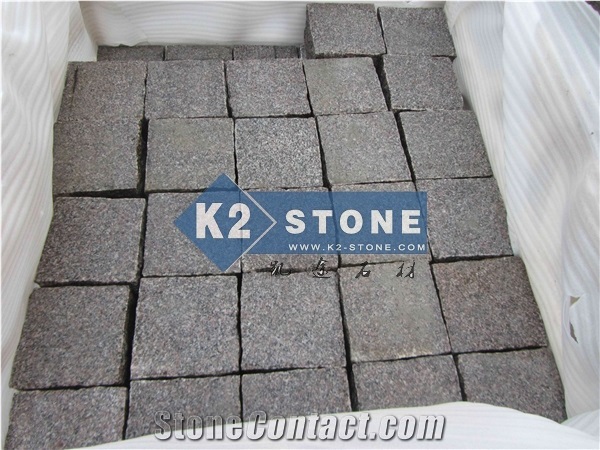 G354 Dark Red Granite Cubes/Sets/Pavers