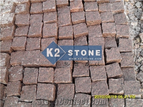 G354 Dark Red Granite Cubes/Sets/Pavers