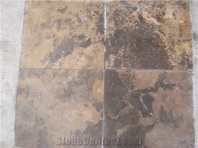 Golden Cornat Limestone,China Brown Limestone Slabs & Tiles