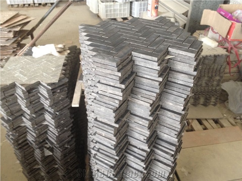 Antique Brown Marble/Obama Brown Wood Marble Polished Linear Strips Mosaic Tiles for Walling