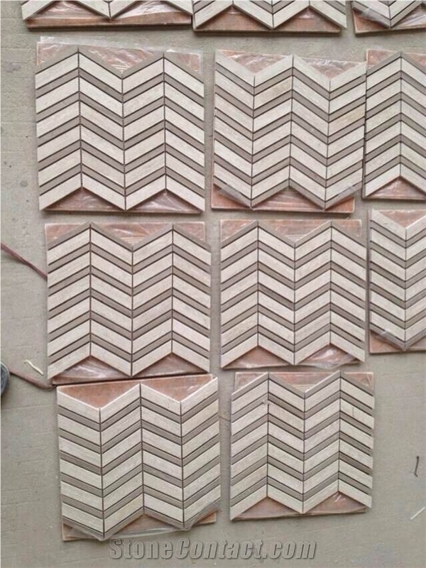 Crema Marfil Marble Brick Mosaic Walling Decor- Different Shaped Welcomed