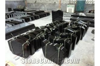 Polished Shanxi Black Granite Monument Vases