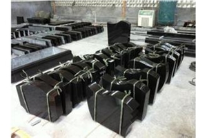 Polished Shanxi Black Granite Monument Vases