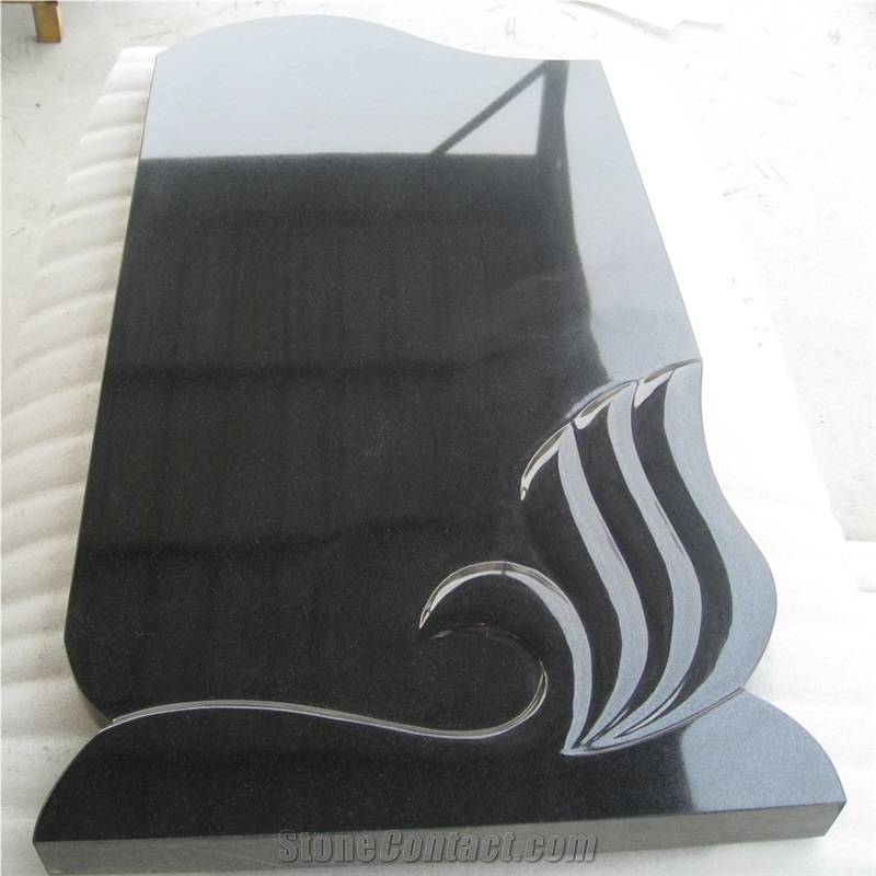 Polished Shanxi Black Granite Monument Vases