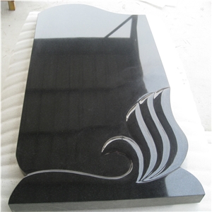 Polished Shanxi Black Granite Monument Vases