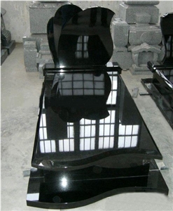 Shanxi Black Granite Western Style Monuments High Quality,China Absolutely Black Granite Tombstone
