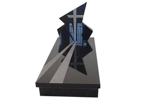 Shanxi Black Granite Western Style Monuments High Quality,China Absolutely Black Granite Tombstone