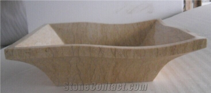 Galala Beige Marble Stone Vessel Sinks