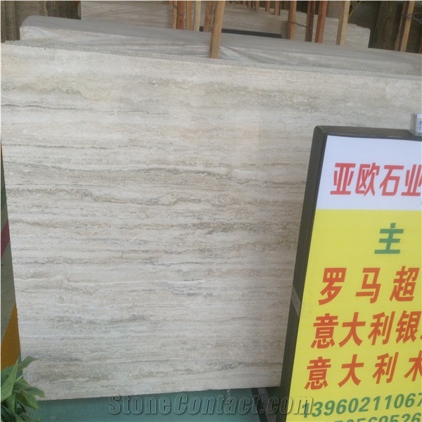 Italian Silver Travertine Tiles & Slabs, Travertino Silver Travertine