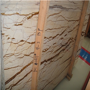 Yellow River Marble with Thick Gold Vein Tiles & Slabs