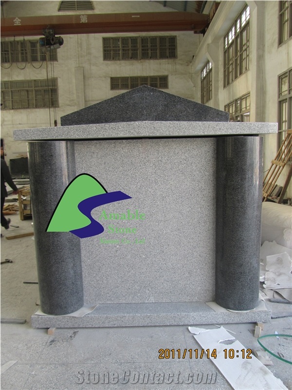 Grey and Black Granite Mausoleum