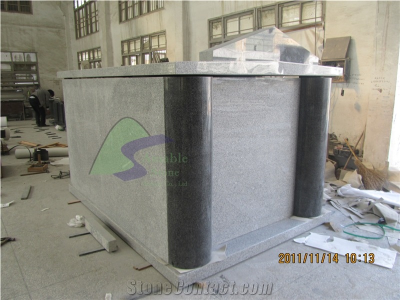 Grey and Black Granite Mausoleum
