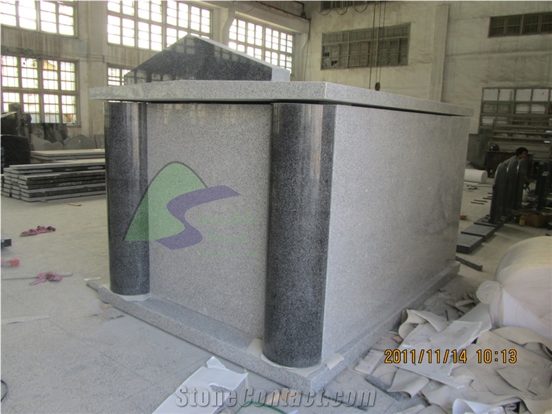 Grey and Black Granite Mausoleum