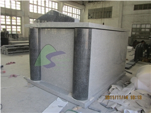 Grey and Black Granite Mausoleum