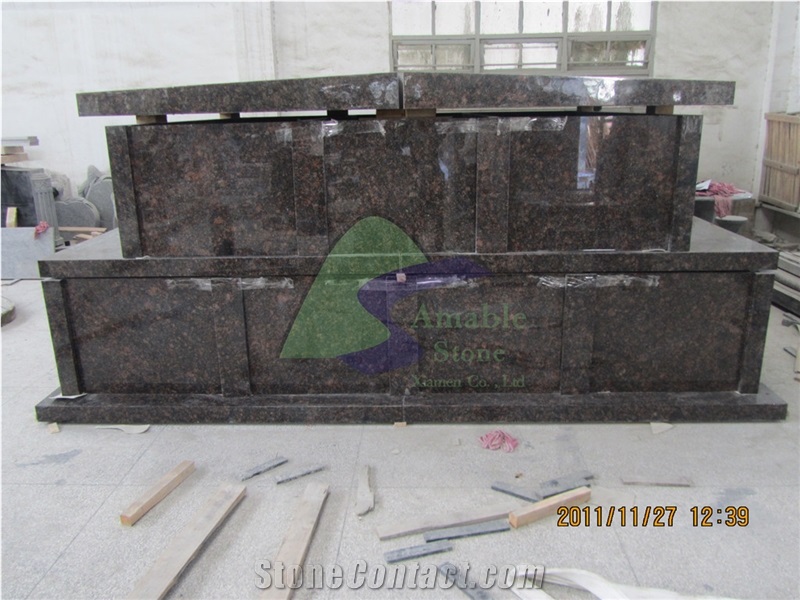 Tan Brown Granite Mausoleum & Columbarium，India Brown Granite