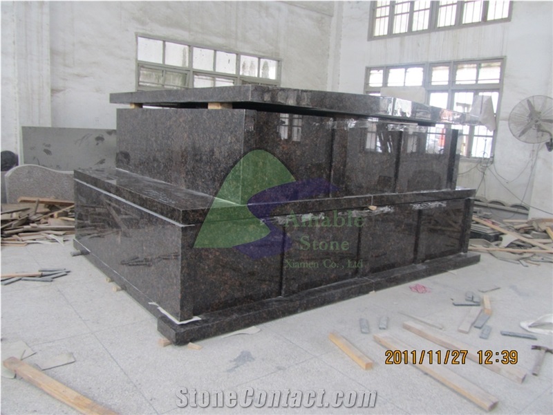 Tan Brown Granite Mausoleum & Columbarium，India Brown Granite