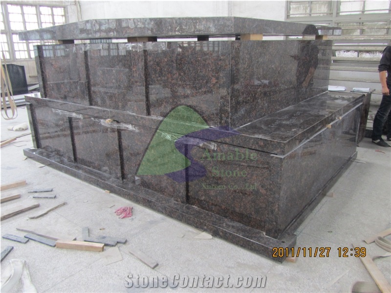 Tan Brown Granite Mausoleum & Columbarium，India Brown Granite