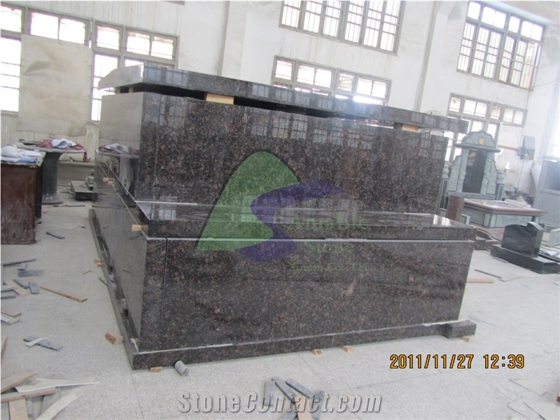 Tan Brown Granite Mausoleum & Columbarium，India Brown Granite
