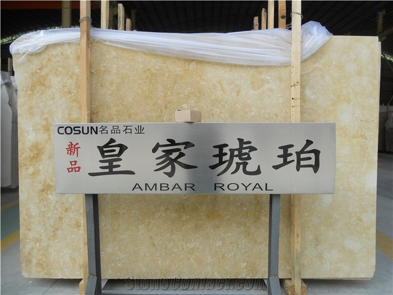 Yellow Natural Marble Slabs,Spain Ambar Royal Marble