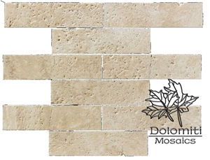 2x6 Subway Mosaic Tiles in White Travertine 2x6 Subway Mosaic Tiles in White Travertine