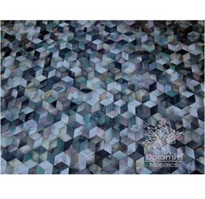 Black Mother Of Pearl, Hexagon Shell Mosaic Tile