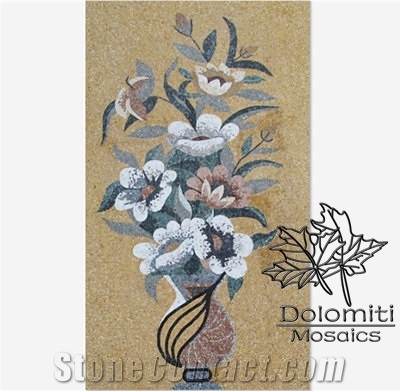 Flowers Marble Mosaic Art