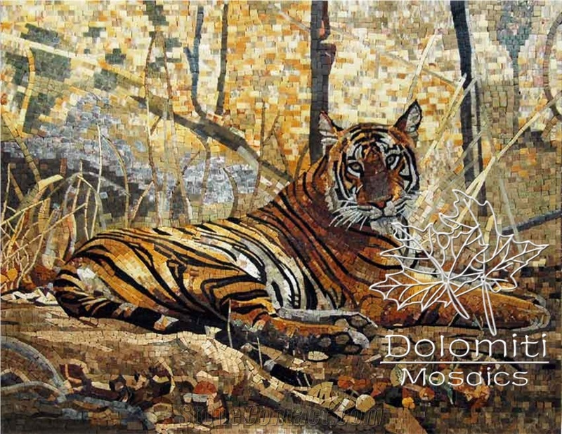 Marble Mosaic Art Of Crouching Tiger