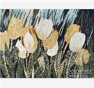 Marble Mosaic Art Wild Flowers