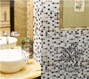 Marble Mosaic Sheet in Light Emperador and Dark Emperador and Crema Marfil