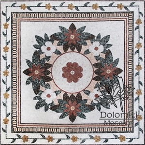 Stone Carpet Marble Mosaic Rug Art Tile Floor Sf0095 Medallion