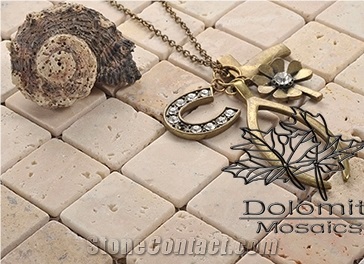Tumbled Travertine Mosaic Tiles,Unfilled Stone Tile Mosaic