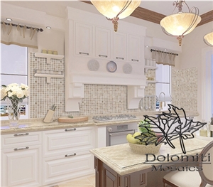 Tumbled Travertine Mosaic Tiles,Unfilled Stone Tile Mosaic