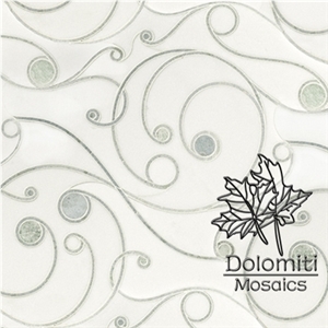 Waterjet Marble in Thassos White and Ming Green Wm007 Medallion