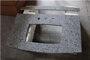 Grey Pearl Bathroom Vanity Tops with Rectangular Sink Cutout