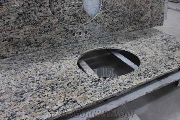 Santa Cecilia Granite Double Sink Vanity Tops,Bath Tops