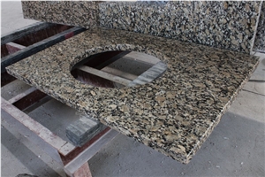 Sesame Gold Granite Bathroom Vanity Top with Eased Edge Sesame Gold Granite Bathroom Vanity Top with Eased Edge