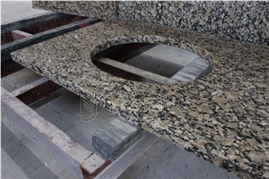 Sesame Gold Granite Bathroom Vanity Top with Eased Edge