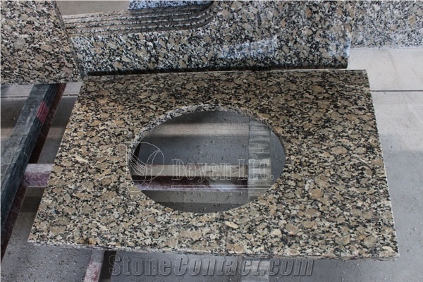 Sesame Gold Granite Bathroom Vanity Top with Eased Edge