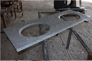 Solar White Double Sink Granite Vanity Top