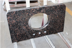 Tan Brown Bathroom Vanitytops with Undermount Sink Cutout