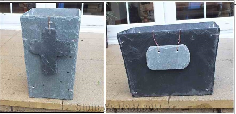 Black Slate Flower Pot