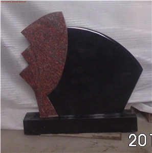 Fengzhen Black and Ruby Red Granite Tombstone