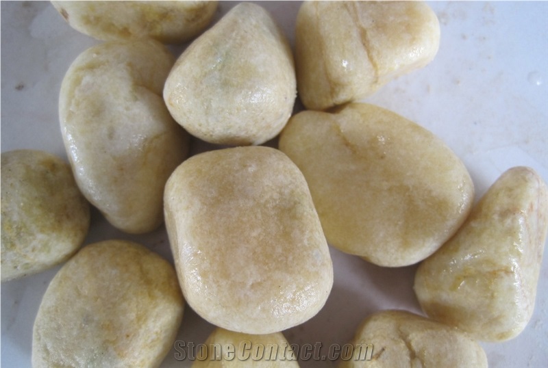 Machine Made Yellow Pebble Stone