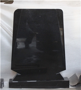Western Style Black Granite Tombstone