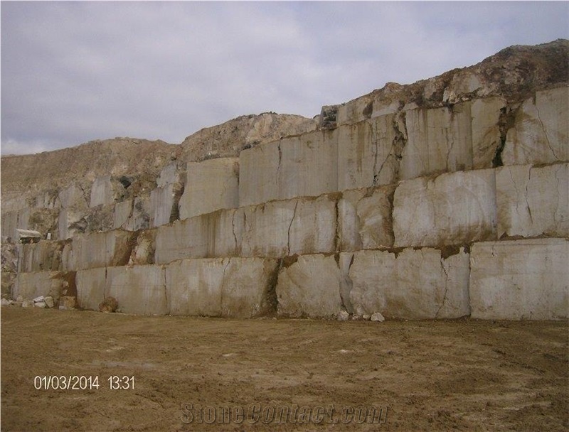 White Travertine Marble Block, Turkey White Travertine