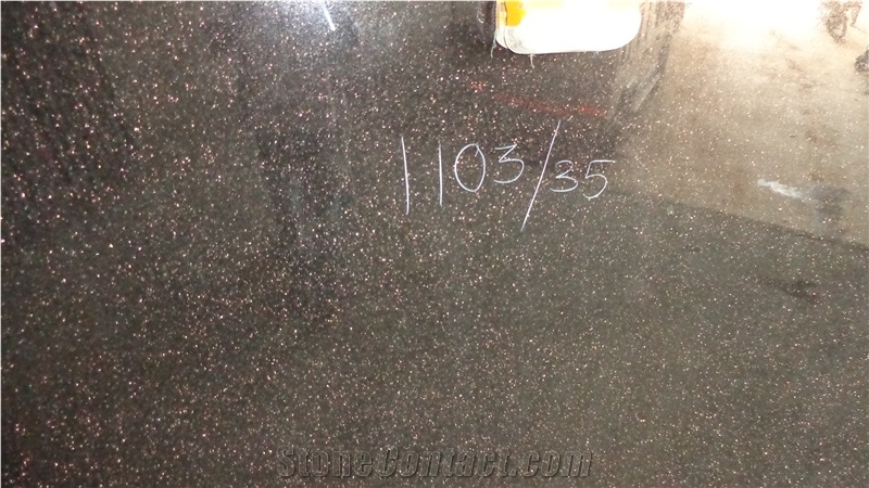 Black Galaxy Granite Slabs, India Black Granite